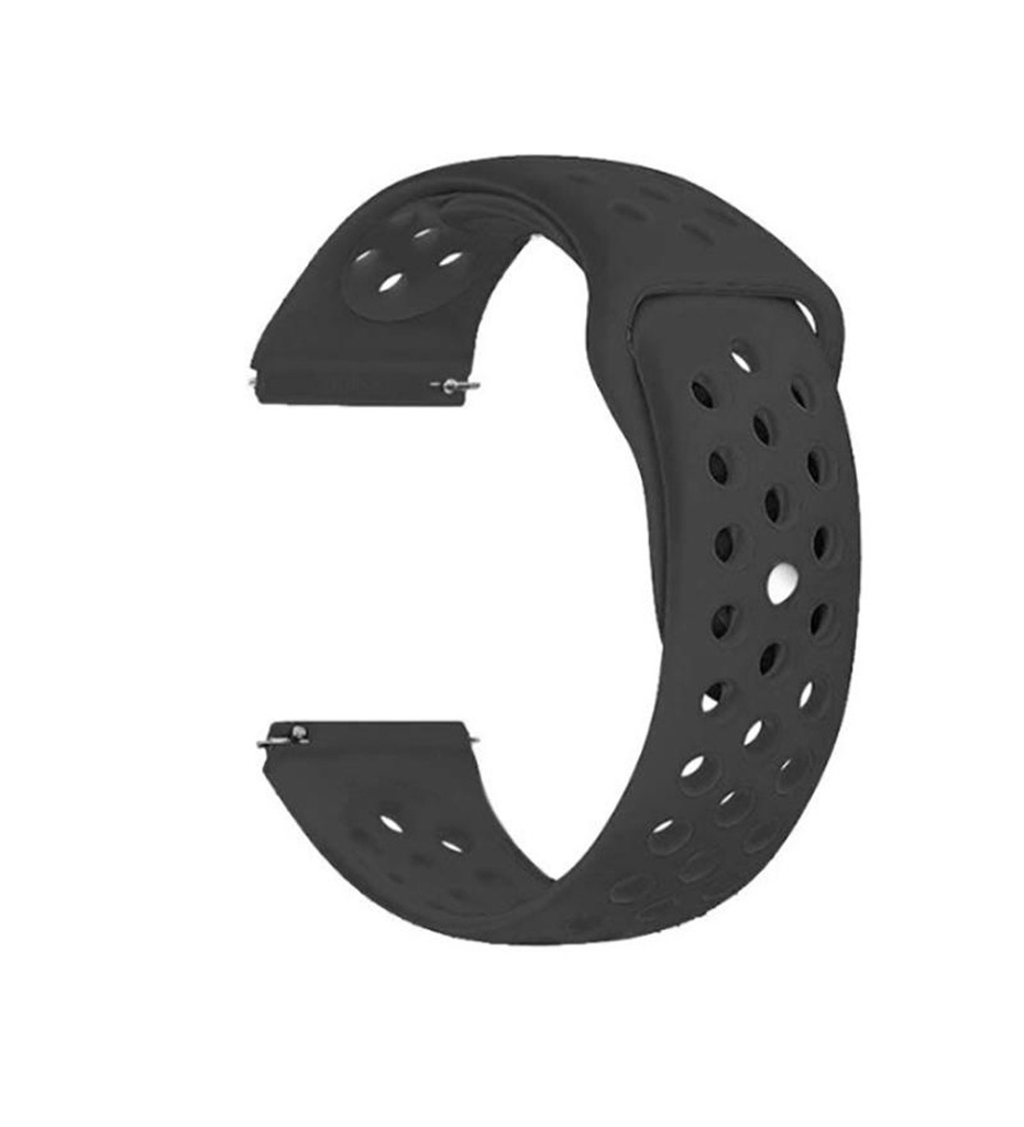 [RNZ-TA36138] Xiaomi  Amazfit Pace Uyumlu Kordon Silikon Esnek Yumuşak Delikli Spor KRD-02 Kayış (Siyah)