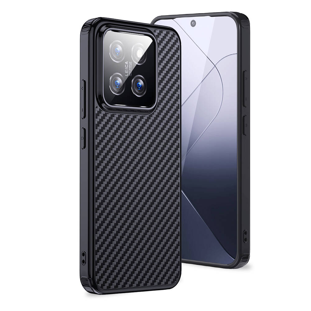[RNZ-TA100599] Xiaomi Mi 14 Uyumlu Kılıf Aramid Karbon Fiber M-safe Özellikli Wlons Radison Kapak