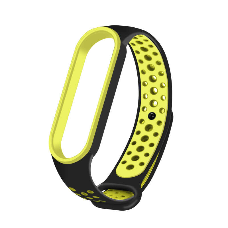 Xiaomi Mi Band 6 Uyumlu Kordon Silikon Esnek Yumuşak Delikli Spor KRD-02 Kayış