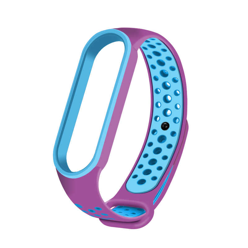 Xiaomi Mi Band 6 Uyumlu Kordon Silikon Esnek Yumuşak Delikli Spor KRD-02 Kayış