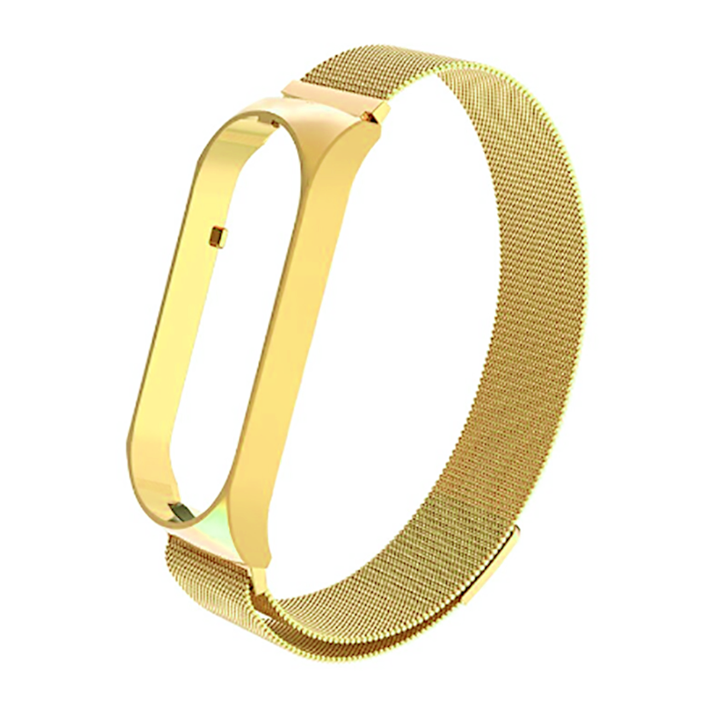 Xiaomi Mi Band 6 Uyumlu Kordon Hasır Metal Mıknatıslı Örgü Zore KRD-01 Kayış
