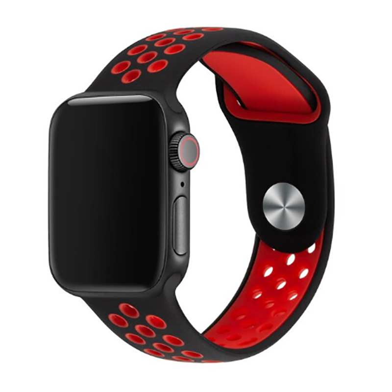 Apple Watch Ultra 49mm Uyumlu Kordon Silikon Esnek Yumuşak Delikli Spor KRD-02 Kayış
