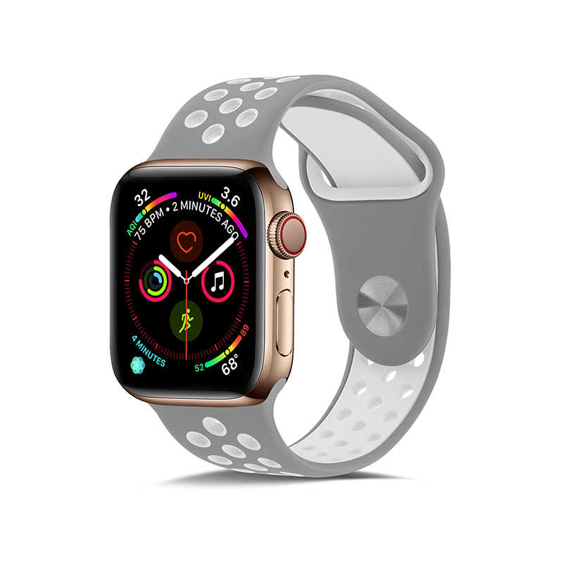Apple Watch Ultra 49mm Uyumlu Kordon Silikon Esnek Yumuşak Delikli Spor KRD-02 Kayış