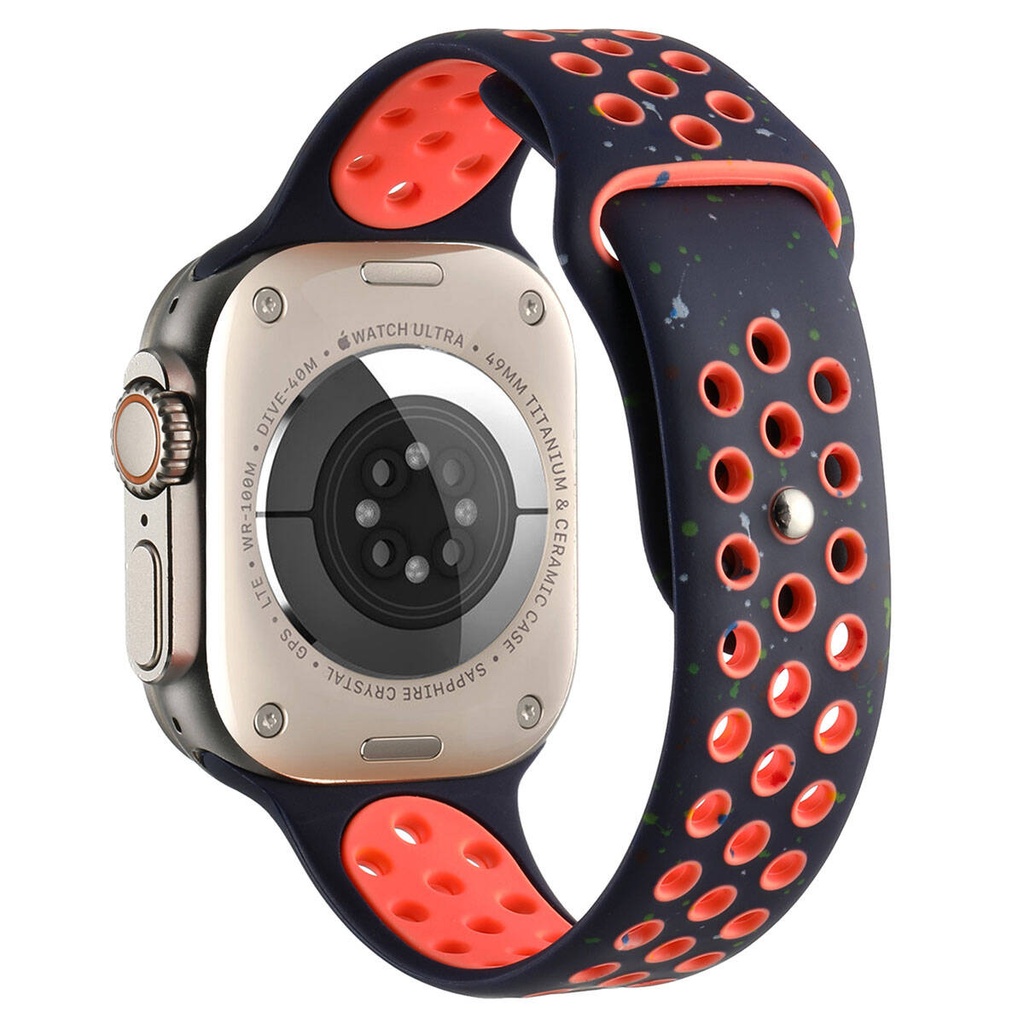 Apple Watch 40mm Uyumlu Kordon Silikon Esnek Yumuşak Delikli Spor KRD-02 Kayış