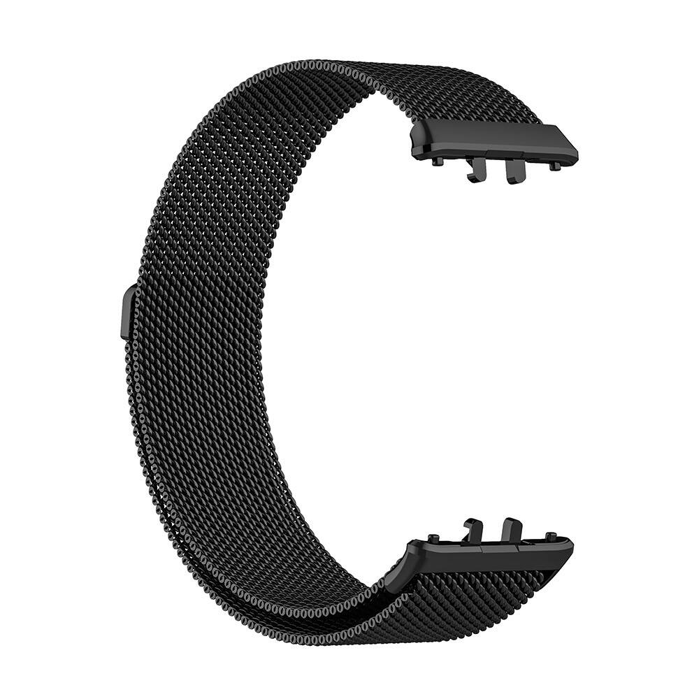 [RNZ-TA100970] Samsung Galaxy Fit 3 Uyumlu Kordon Hasır Metal Mıknatıslı Örgü Zore KRD-01 Kayış (Siyah)