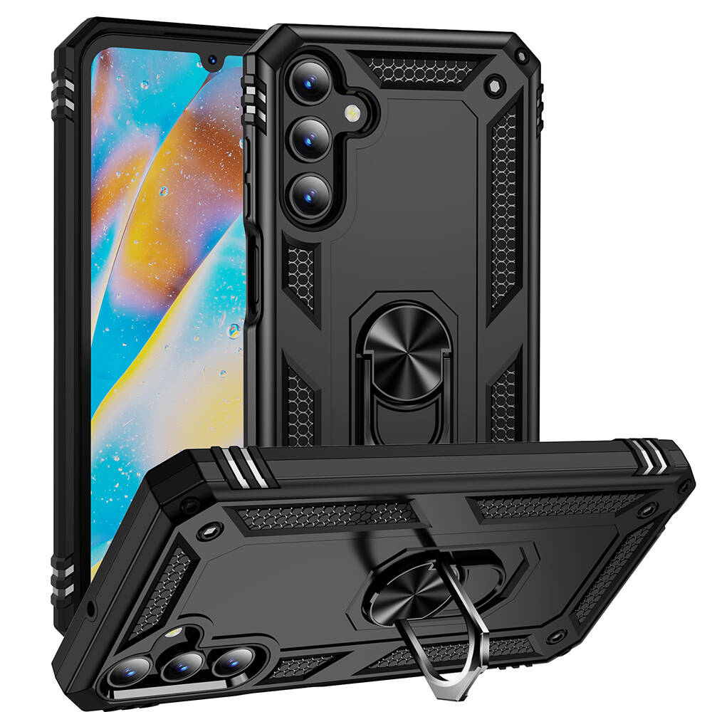 [RNZ-TA100584] Samsung Galaxy A15 Uyumlu Kılıf Zore Vega Kapak (Siyah)