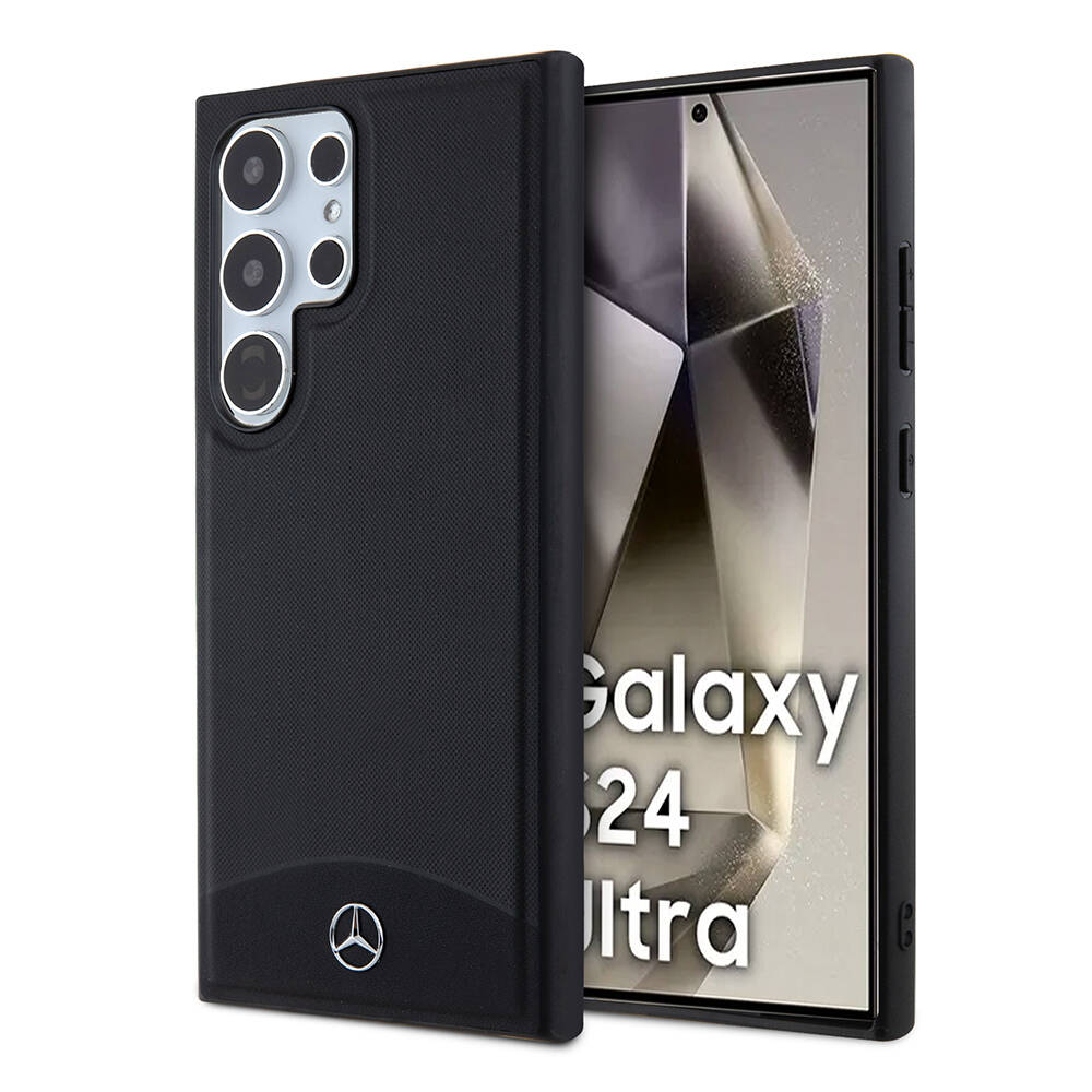 [ZTA100509] Samsung Galaxy S24 Ultra Uyumlu Kılıf Mercedes Benz Orjinal Lisanslı M-safe Şarj Özellikli Deri Dokumalı Sade Kapak
