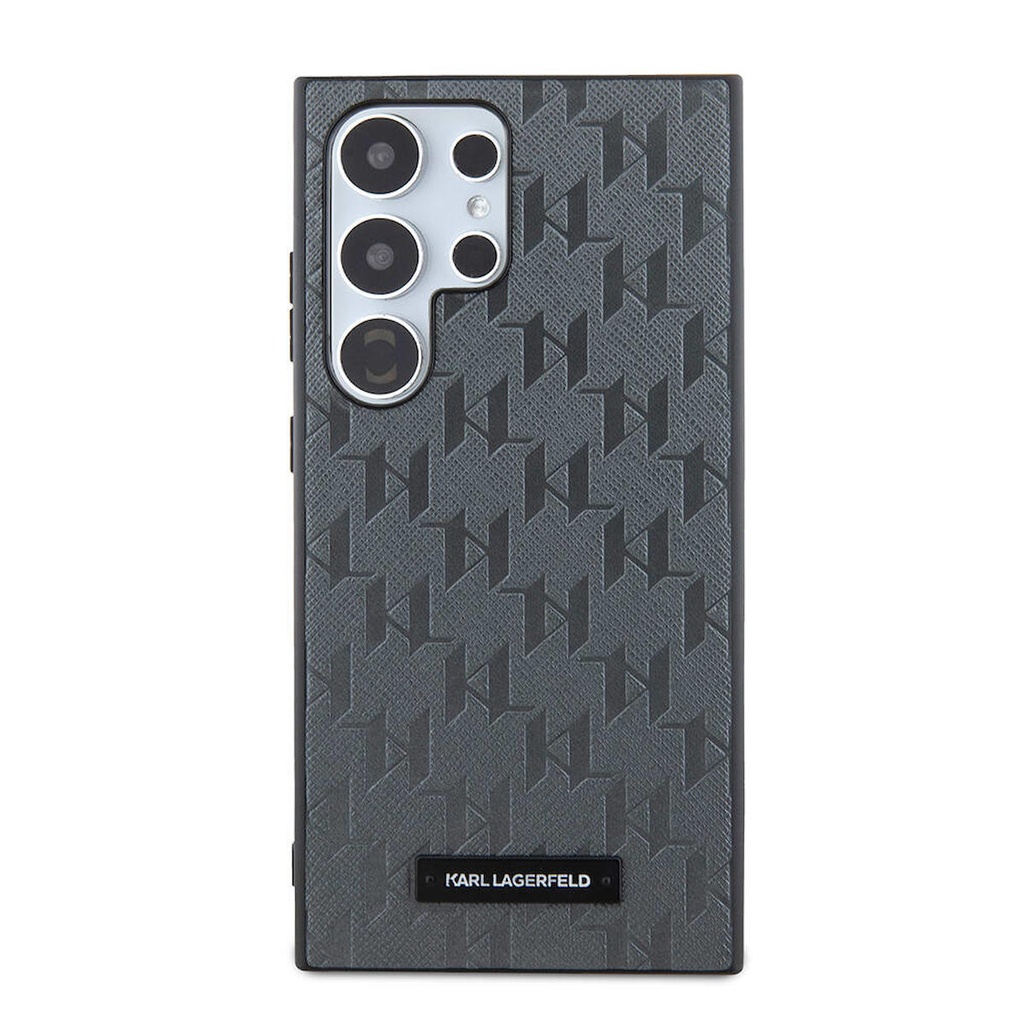 Samsung Galaxy S24 Ultra Uyumlu Kılıf Karl Lagerfeld Orjinal Lisanslı Saffiano Monogram Metal Logo Kapak