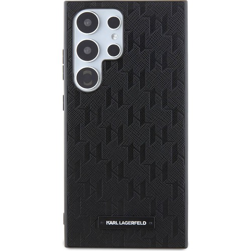 Samsung Galaxy S24 Ultra Uyumlu Kılıf Karl Lagerfeld Orjinal Lisanslı Saffiano Monogram Metal Logo Kapak