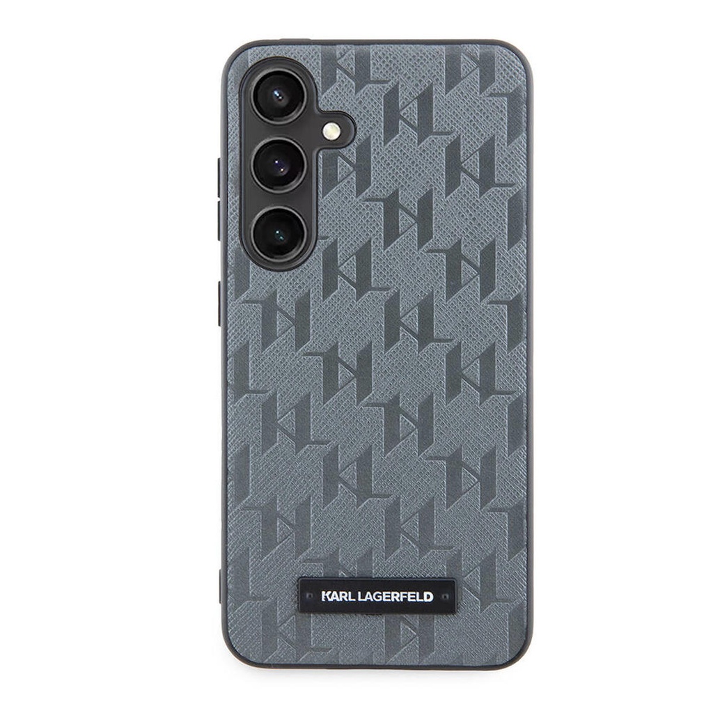 Samsung Galaxy S24 Uyumlu Kılıf Karl Lagerfeld Orjinal Lisanslı Saffiano Monogram Metal Logo Kapak