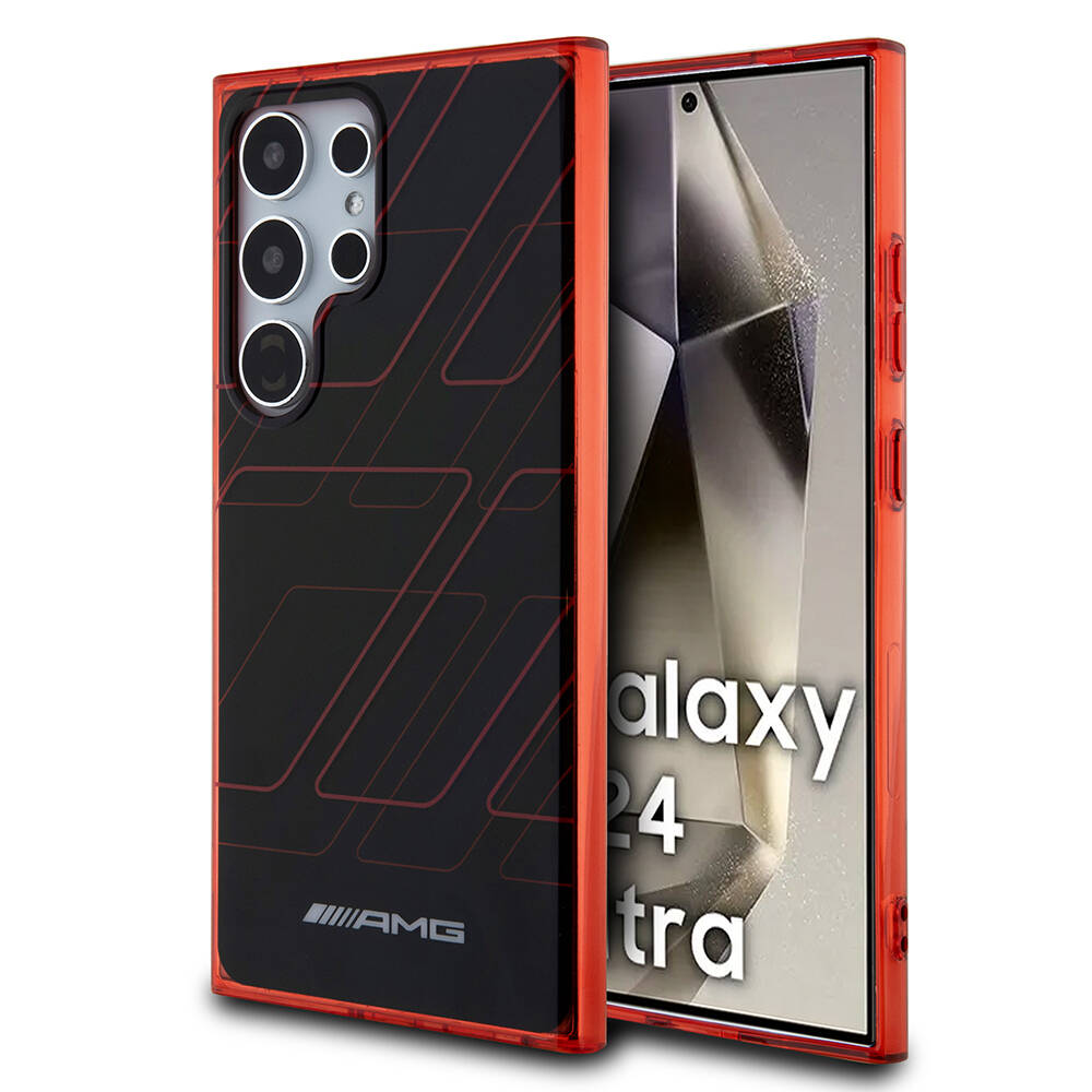 Samsung Galaxy S24 Ultra Uyumlu Kılıf AMG Orjinal Lisanslı Çift Katmanlı Dörtgen Desenli Kapak