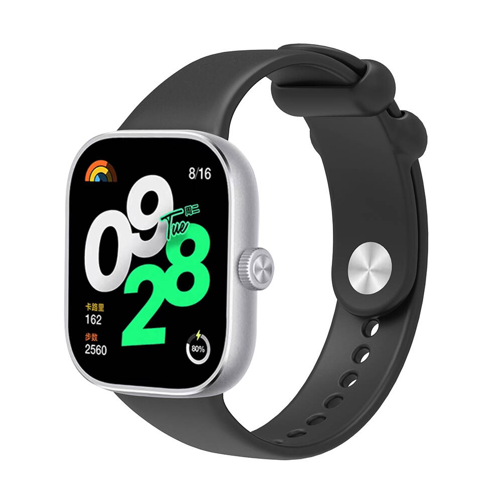 [RNZ-TA100999] Mi Band 8 Pro Uyumlu Kordon Silikon Spor Geçmeli Zore KRD-109 Kayış (Siyah)