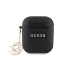 Apple Airpods Uyumlu Kılıf Guess Orjinal Lisanslı Glitter Elmas Kalp Süs Zincirli Kapak