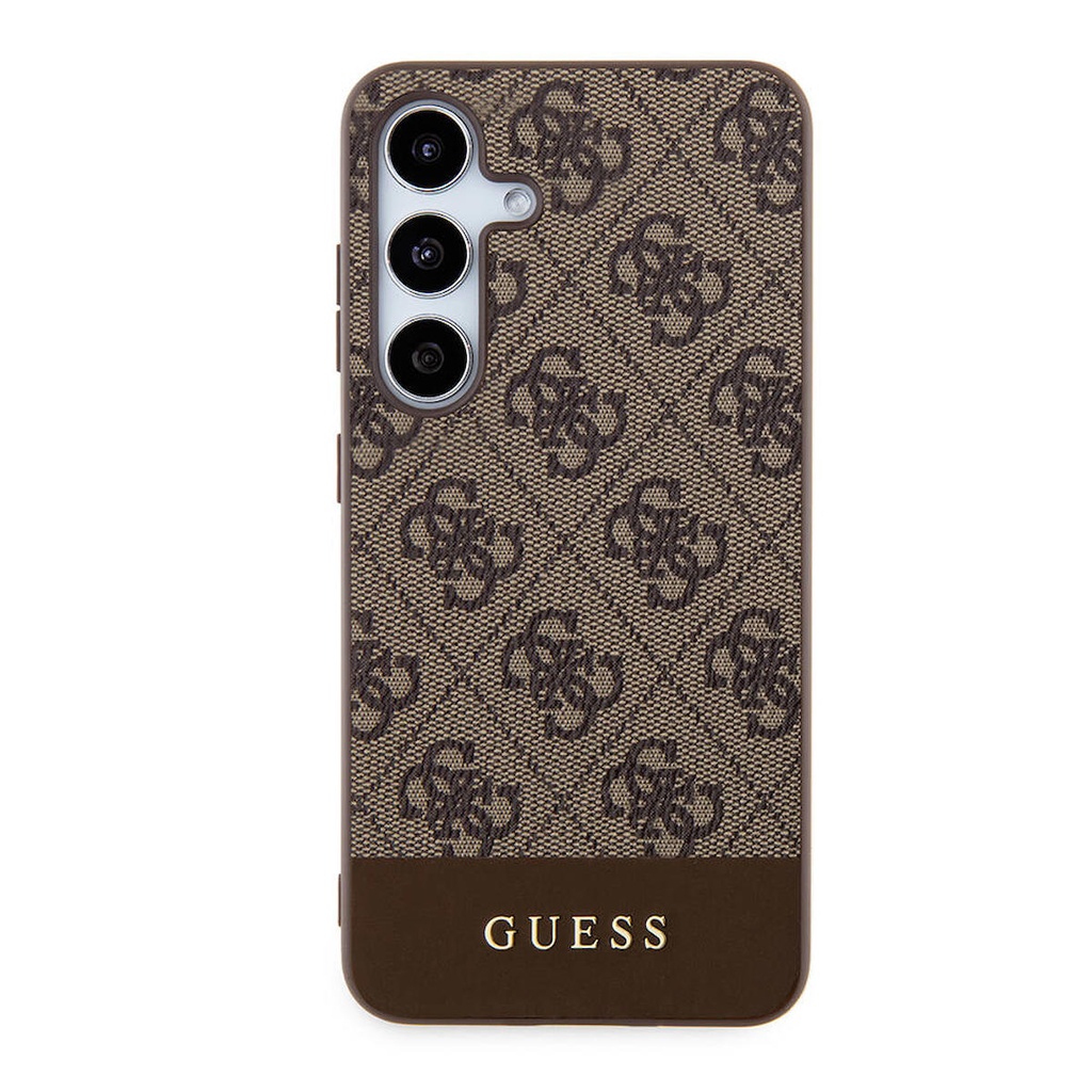 Samsung Galaxy S24 Plus Uyumlu Kılıf Guess Orjinal Lisanslı PU Deri Şerit Logo Dizaynlı Kapak