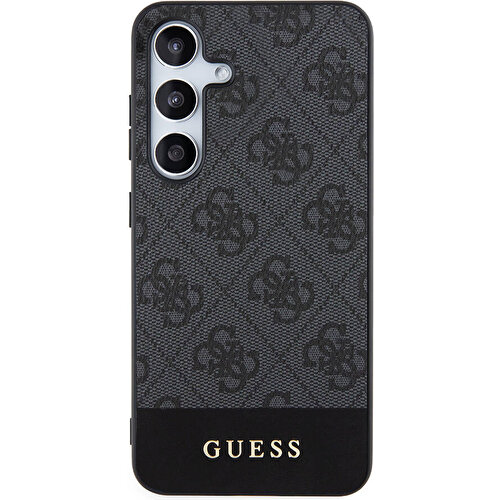 Samsung Galaxy S24 Plus Uyumlu Kılıf Guess Orjinal Lisanslı PU Deri Şerit Logo Dizaynlı Kapak