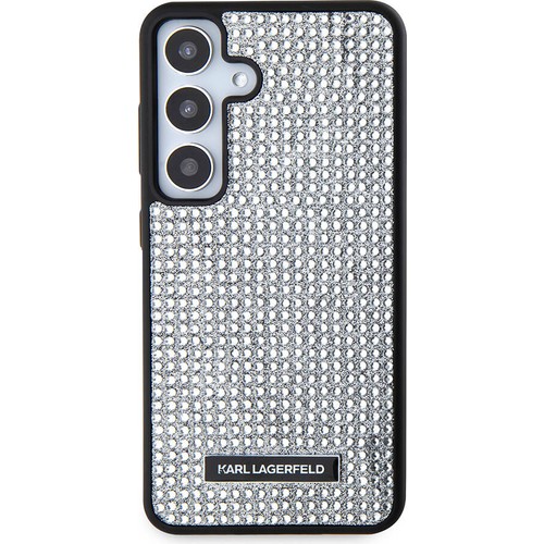 Samsung Galaxy S24 Uyumlu Kılıf Karl Lagerfeld Taşlı Metal Logo Orjinal Lisanslı Kapak