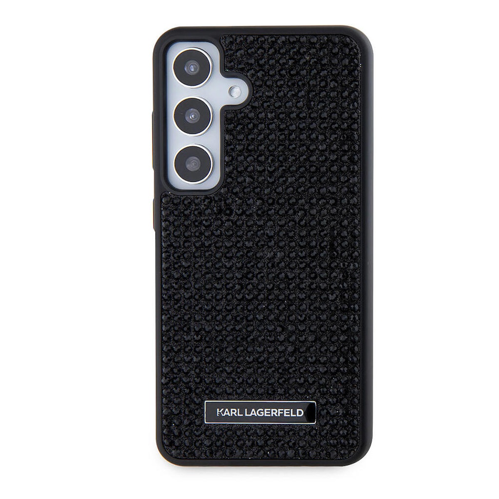 Samsung Galaxy S24 Uyumlu Kılıf Karl Lagerfeld Taşlı Metal Logo Orjinal Lisanslı Kapak