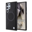 Samsung Galaxy S24 Ultra Uyumlu Kılıf BMW Orjinal Lisanslı M-safe Şarj Özellikli Yarım Dokulu Circle Leather Kapak