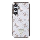 Samsung Galaxy S24 Uyumlu Kılıf Guess Orjinal Lisanslı PU Üçgen Logo 4G Desenli Kapak