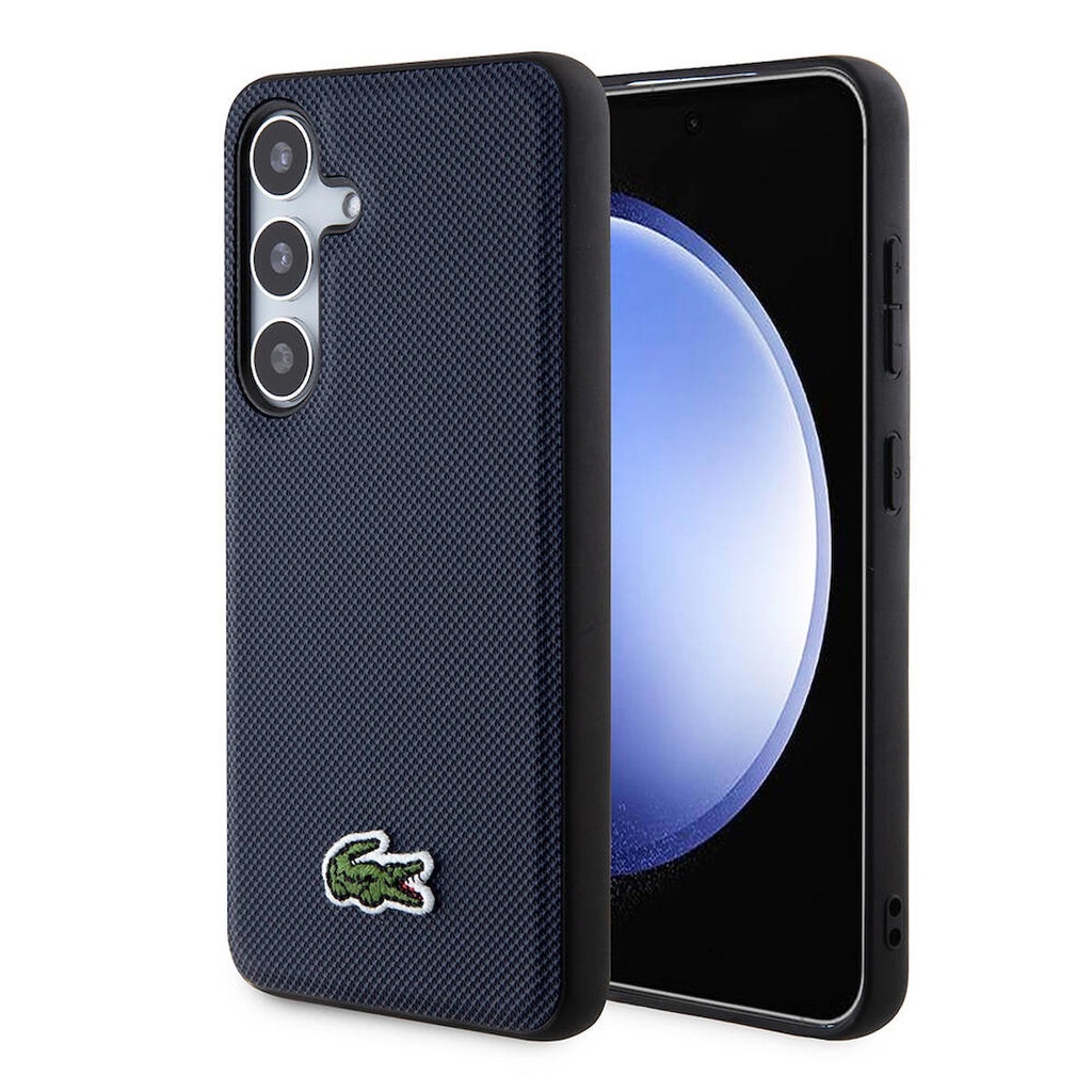Samsung Galaxy S24 Uyumlu Kılıf Lacoste Orjinal Lisanslı PU Pike Desenli Arka Yüzey İkonik Timsah Dokuma Logolu Kapak