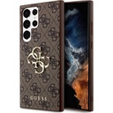 Samsung Galaxy S24 Ultra Uyumlu Kılıf Guess Orjinal Lisanslı PU Deri Yazı ve 4G Metal Logolu Desenli Kapak