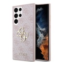 Samsung Galaxy S24 Ultra Uyumlu Kılıf Guess Orjinal Lisanslı PU Deri Yazı ve 4G Metal Logolu Desenli Kapak