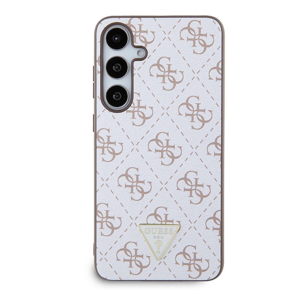 Samsung Galaxy S24 Plus Uyumlu Kılıf Guess Orjinal Lisanslı PU Üçgen Logo 4G Desenli Kapak