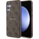 Samsung Galaxy S24 Plus Uyumlu Kılıf Guess Orjinal Lisanslı M-safe Şarj Özellikli PU Halkalı 4G Desenli Yazı Logolu Kapak