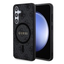 Samsung Galaxy S24 Plus Uyumlu Kılıf Guess Orjinal Lisanslı M-safe Şarj Özellikli PU Halkalı 4G Desenli Yazı Logolu Kapak