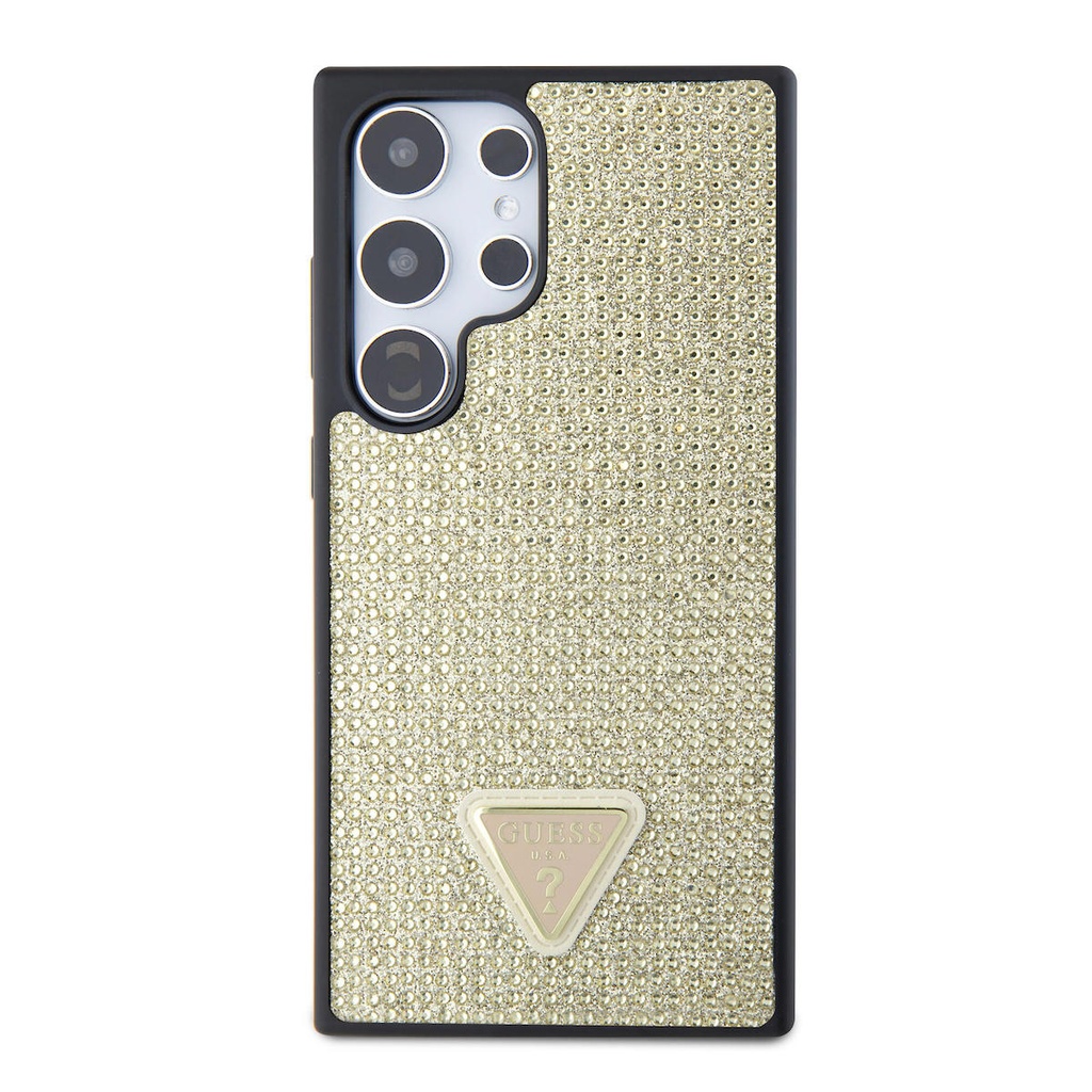 Samsung Galaxy S24 Ultra Uyumlu Kılıf Guess Orjinal Lisanslı Taşlı Arka Yüzey Üçgen Logolu Kapak