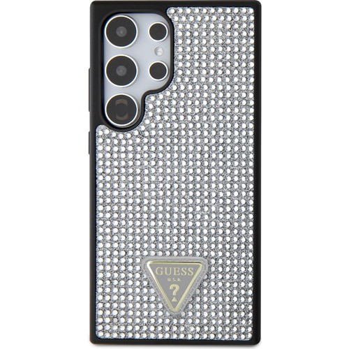 Samsung Galaxy S24 Ultra Uyumlu Kılıf Guess Orjinal Lisanslı Taşlı Arka Yüzey Üçgen Logolu Kapak