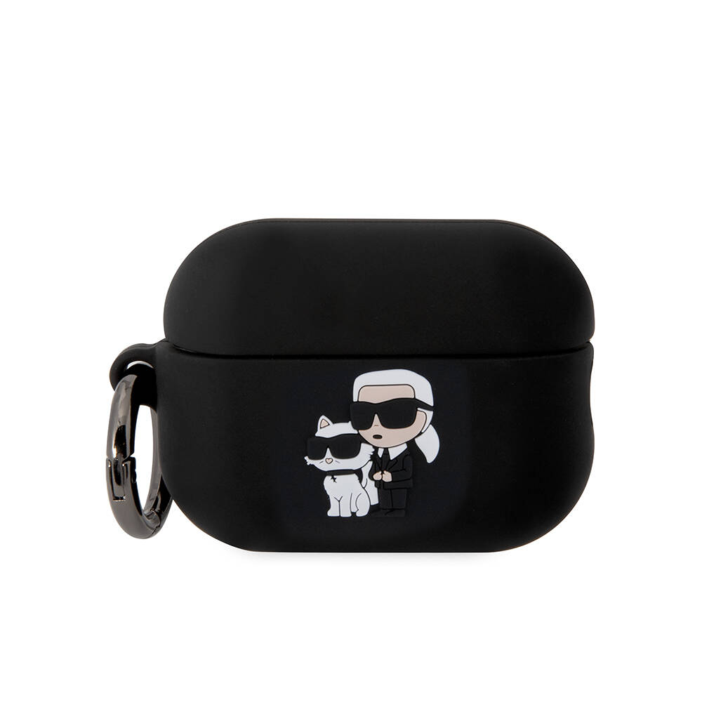 Apple Airpods Pro 2 Uyumlu Kılıf Karl Lagerfeld Orjinal Lisanslı Karl & Choupette 3D Silikon Kapak
