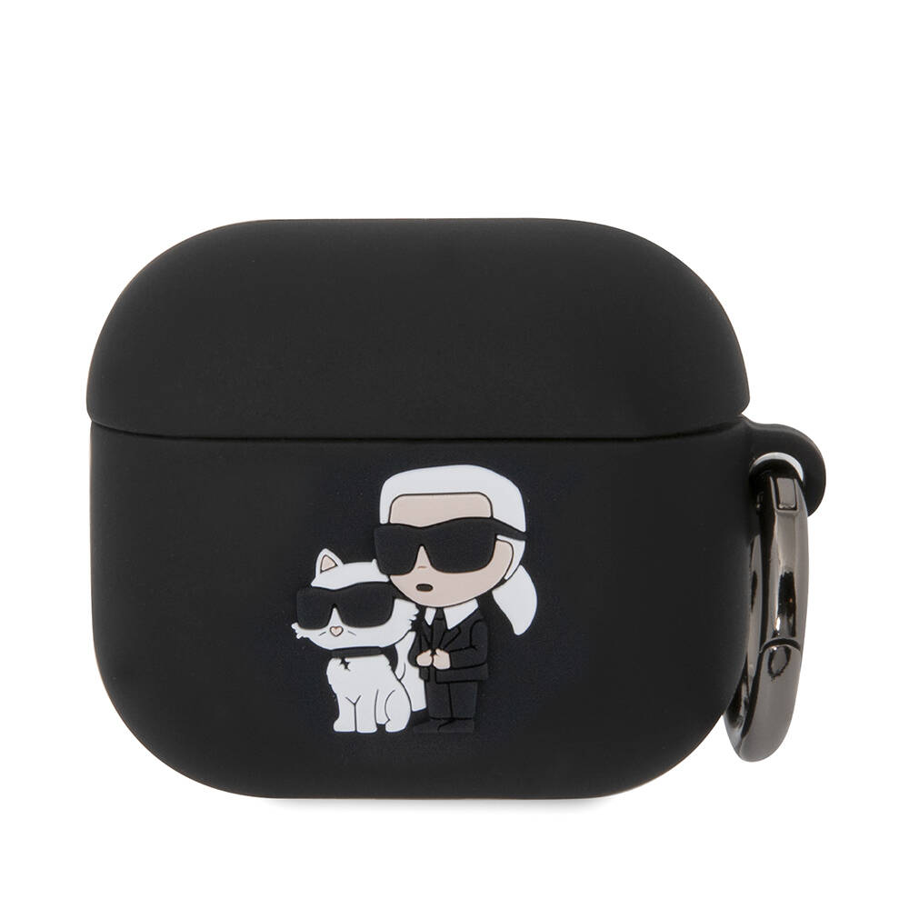 Apple Airpods 3. Nesil Uyumlu Kılıf Karl Lagerfeld Orjinal Lisanslı Karl & Choupette 3D Silikon Kapak