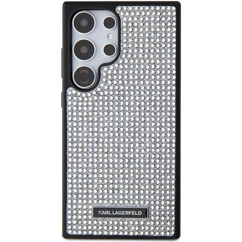 Samsung Galaxy S24 Ultra Uyumlu Kılıf Karl Lagerfeld Taşlı Metal Logo Orjinal Lisanslı Kapak