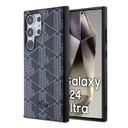 Samsung Galaxy S24 Ultra Uyumlu Kılıf Lacoste Orjinal Lisanslı M-safe Şarj Özellikli PU Deri Görünümlü Karışık Monogram Desenli Kapak