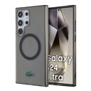 Samsung Galaxy S24 Ultra Uyumlu Kılıf Lacoste Orjinal Lisanslı M-safe Şarj Özellikli Transparan Timsah Logo Baskılı Kapak