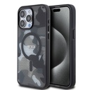 Apple iPhone 15 Pro Max Uyumlu Kılıf TUMI Orjinal Lisanslı M-safe Şarj Özellikli Buzlanmış Saydam Ağ Kamuflajı Desenli Kapak