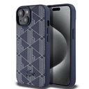 Apple iPhone 15 Uyumlu Kılıf Lacoste Orjinal Lisanslı M-safe Şarj Özellikli PU Deri Görünümlü Karışık Monogram Desenli Kapak