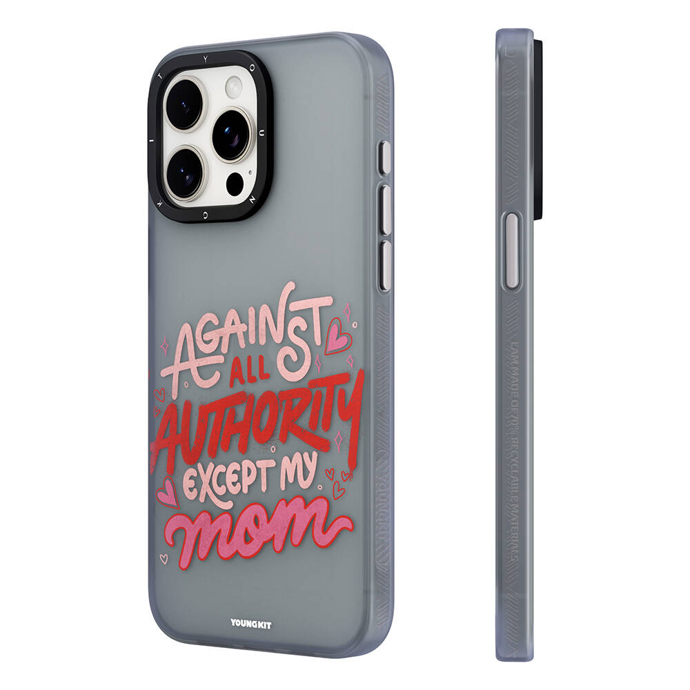 [RNZ-TA100734] Apple iPhone 15 Uyumlu Kılıf Bethany Green Tasarımlı Youngkit Sweet Language Kapak (Gri)