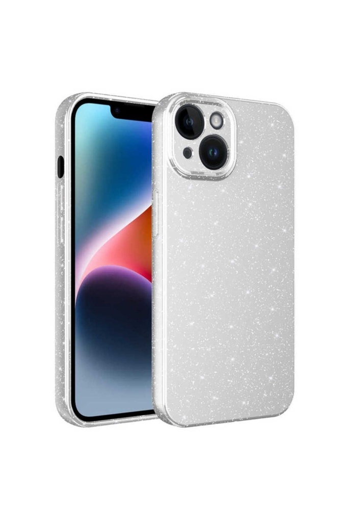 Apple iPhone 14 Uyumlu Kılıf Kamera Korumalı Simli Lüks Zore Koton Kapak