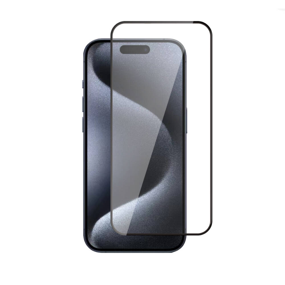 [RNZ-TA100776] Apple iPhone 15 Pro Max Uyumlu Zore 3D Rika Temperli Cam Ekran Koruyucu
