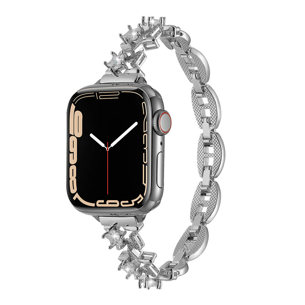 Apple Watch 40mm Uyumlu Kordon Metal Şık Luxury Tasarım Zore KRD-104 Kayış