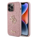 Apple iPhone 14 Pro Max Uyumlu Kılıf Guess Orjinal Lisanslı 4G Büyük Metal Logolu Glitter Kapak