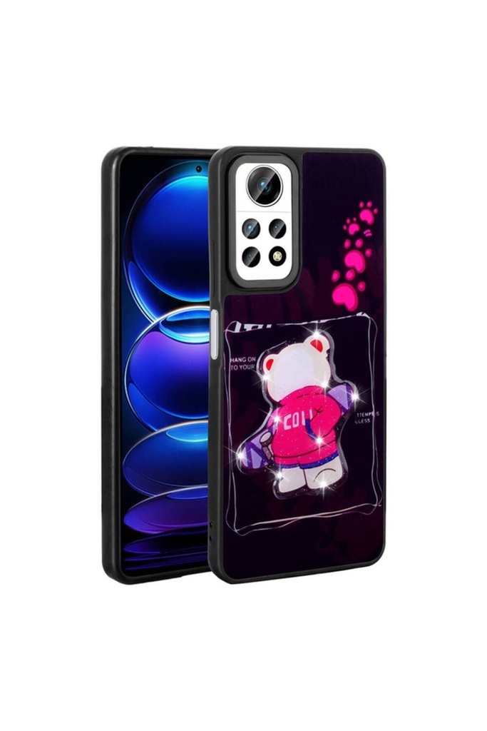 [RNZ-TA101216] Xiaomi Redmi Note 12 Pro 4G Uyumlu Kılıf Parlayan Kabartmalı İkonik Figürlü Zore Amas Silikon Kapak (Siyah)