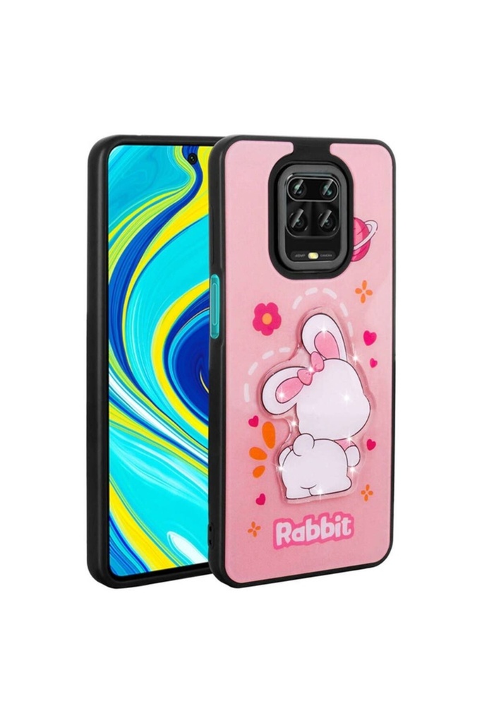 Xiaomi Redmi Note 9 Pro Uyumlu Kılıf Parlayan Kabartmalı İkonik Figürlü Zore Amas Silikon Kapak