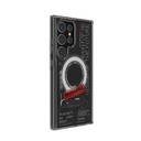 Samsung Galaxy S24 Ultra Uyumlu Kılıf SkinArma M-safe Şarj Özellikli Yazı Desenli Airbag Tasarımlı Orion Kapak