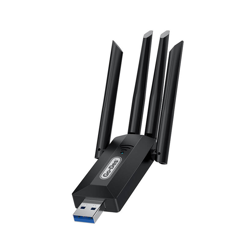 [RNZ-TA102256] Go Des GD-BT318 Çift Bantlı 1200m 300Mbps 4 Antenli Kablosuz İnternet Sağlayıcı USB WiFi Adaptör