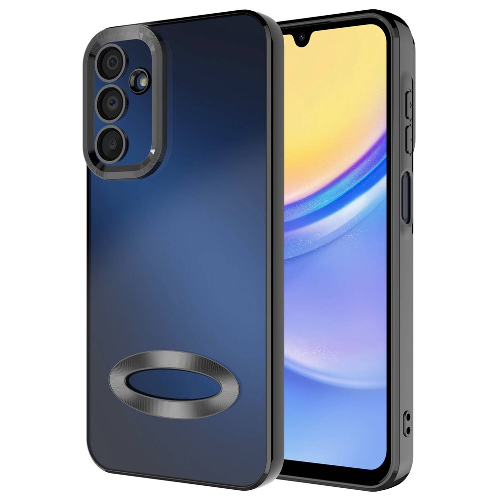 [RNZ-TA101108] Samsung Galaxy A25 Uyumlu Kılıf Kamera Korumalı Logo Gösteren Zore Omega Kapak (Siyah)