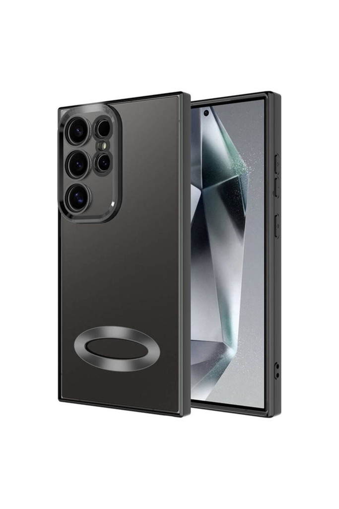 [RNZ-TA101132] Samsung Galaxy S24 Ultra Uyumlu Kılıf Kamera Korumalı Logo Gösteren Zore Omega Kapak (Siyah)