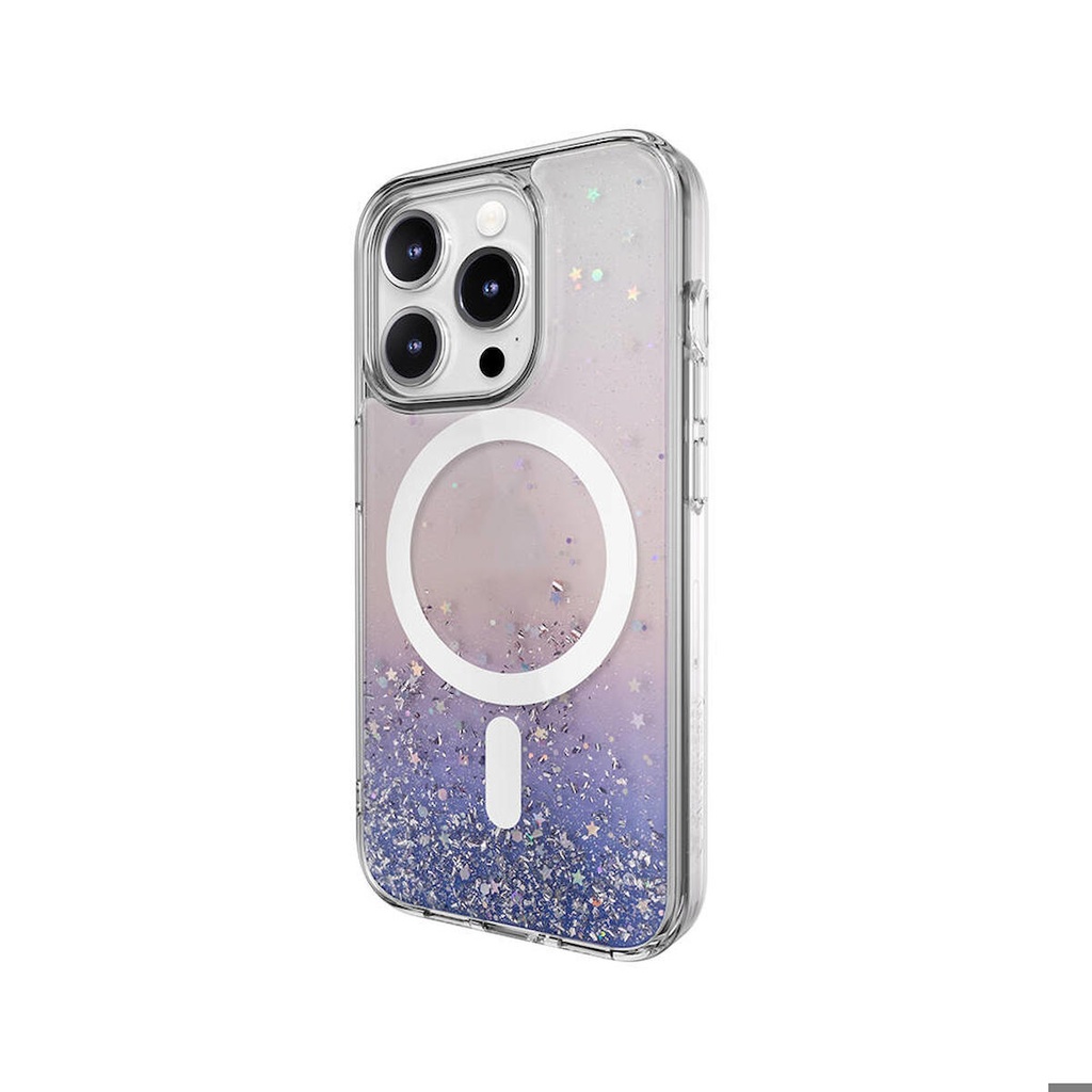 Apple iPhone 15 Pro Uyumlu Kılıf M-safe Şarj Özellikli Parlayan Simli Şeffaf Lisanslı Switcheasy Starfield-M Kapak